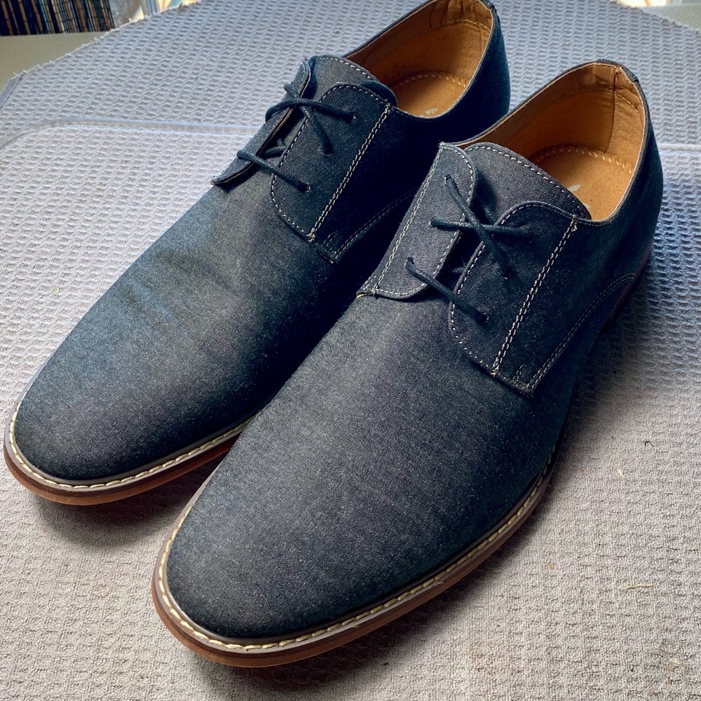 Men's J75 By Jump Padrino Lace Up Dress Shoes Black Denim Size 13 Oxford sku 542